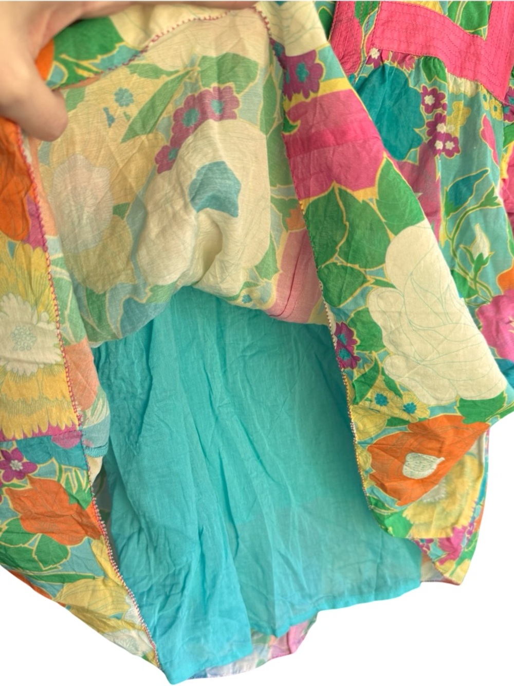 Love the Label Floral Blouse XL Boho Ruffle Sleeve Bright Print Top - Picture 7 of 11